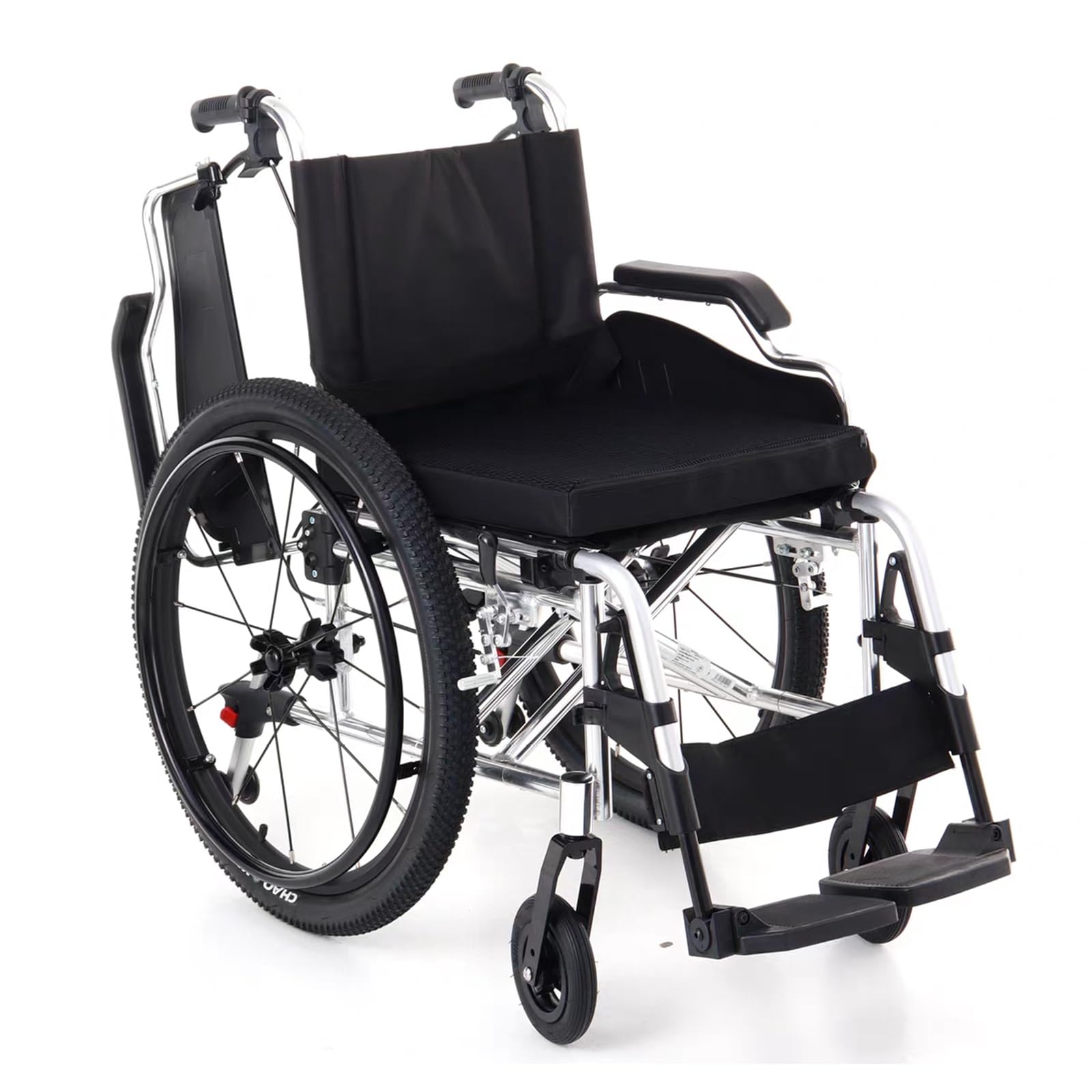 Silla de Ruedas Deportiva Manual Plegable,Ultraligera de Aleación de Aluminio, Extracción con un botón,Silla De Transporte De Ruedas Grandes De Ocio,Transporte Fácil