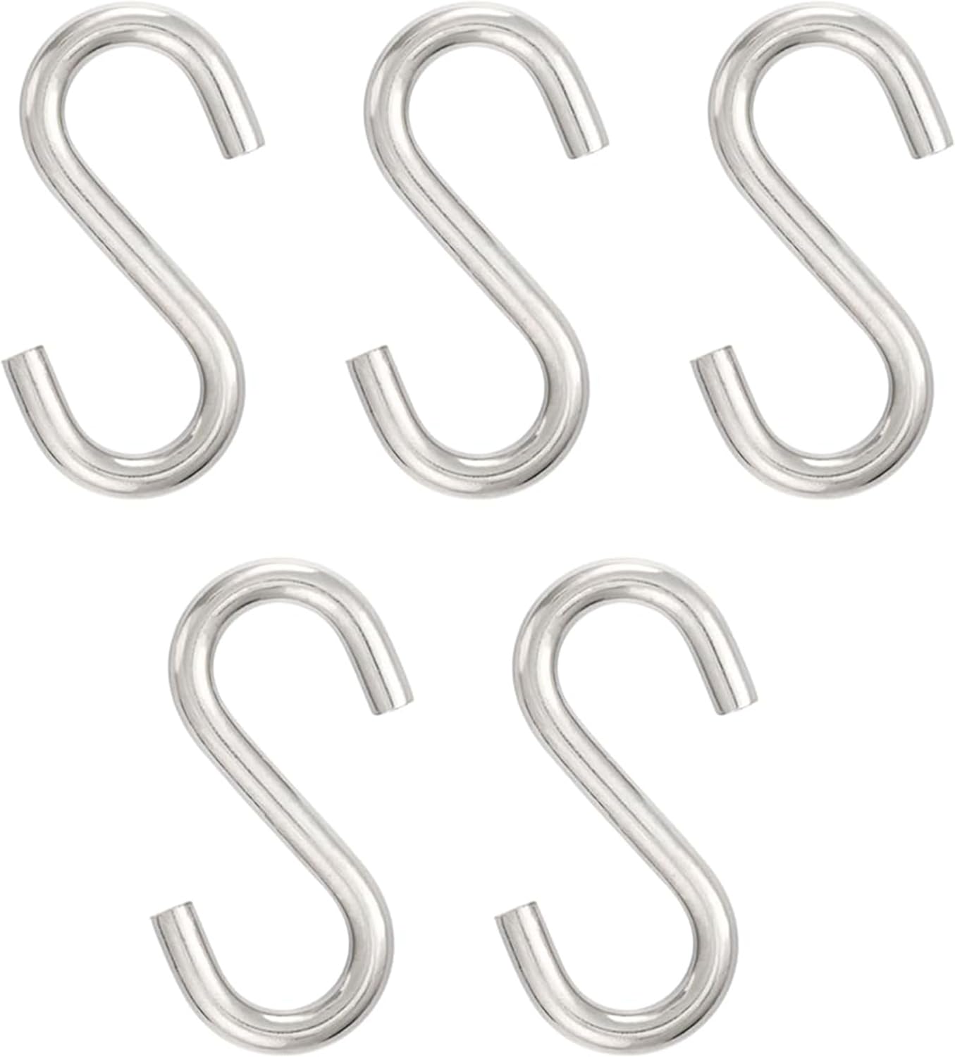 AMBOJIE 304 Stainless Steel S Hooks, 3.2 Inch, Heavy DutyS