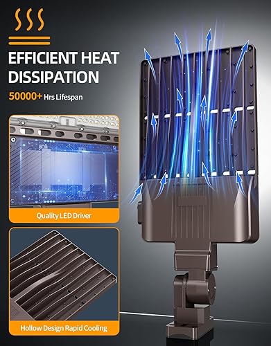 Miniatura 6 de Luz LED de estacionamiento de 320 W, 256 W, 192 W, ajustable, UL DLC, 5000 K, caja de zapatos, luz con fotocélula fotográfica, luces de calle