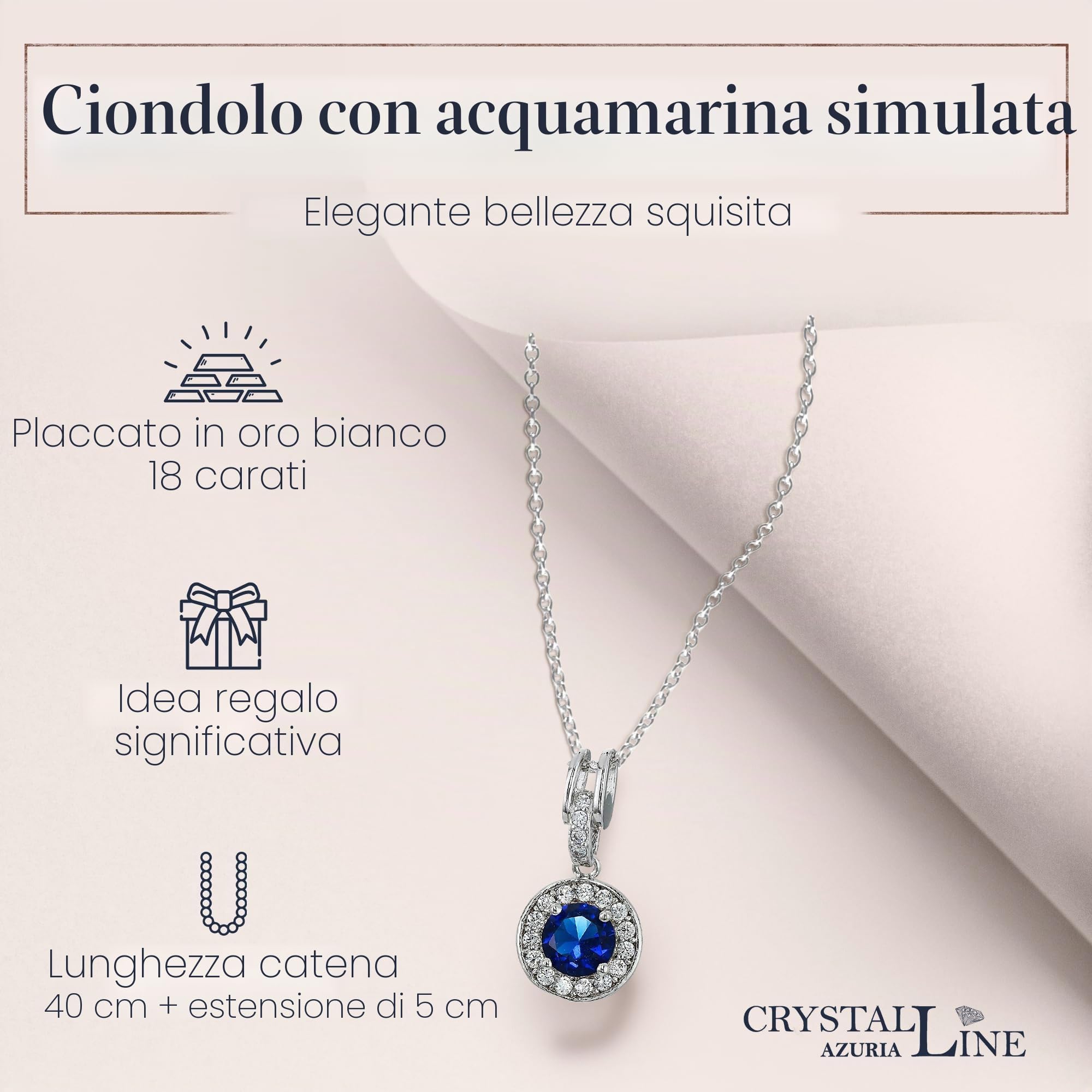 Crystalline Azuria Parures per Donne Nozze Sposa Gioielleria Parure Con Collana e Orecchino Zirconia Damigella D'onore Gioielleria