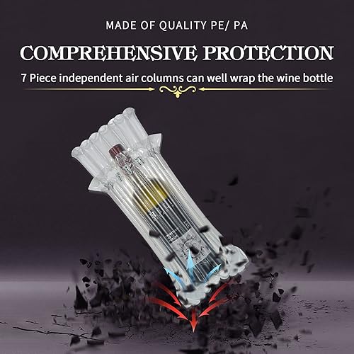 Miniatura 2 de Outus 100 piezas de protector de viaje para botellas de vino, bolsas de viaje inflables reutilizables para vino, bolsas de cojín de columna de aire