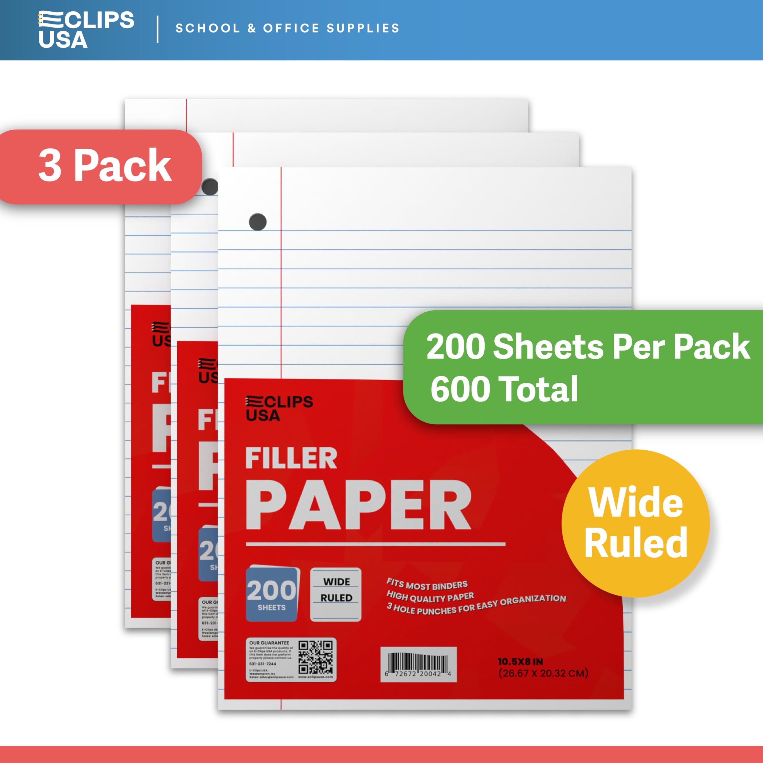 Papel Para Recargas A5 -Paquete De 2, 180 Páginas / 90 Hojas Papel