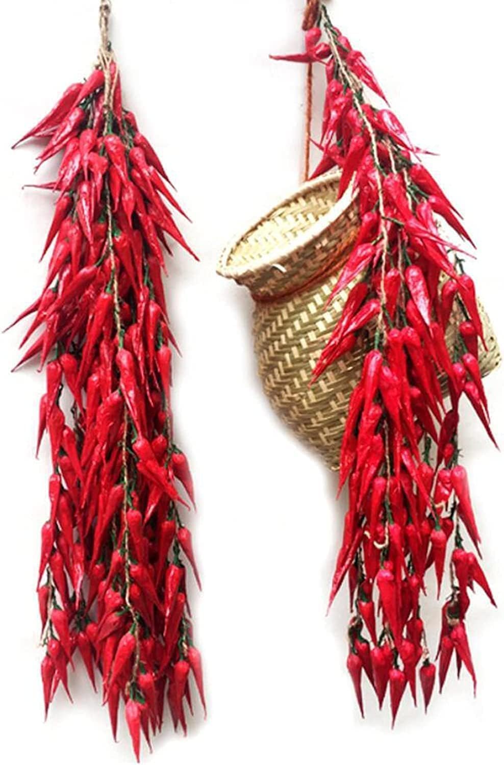 Lot de 10 faux légumes artificiels réalistes, ail artificiel, piment rouge, faux légumes, corde suspendue, décoration murale pour la maison, la cuisine, la fête, accessoires de photographie