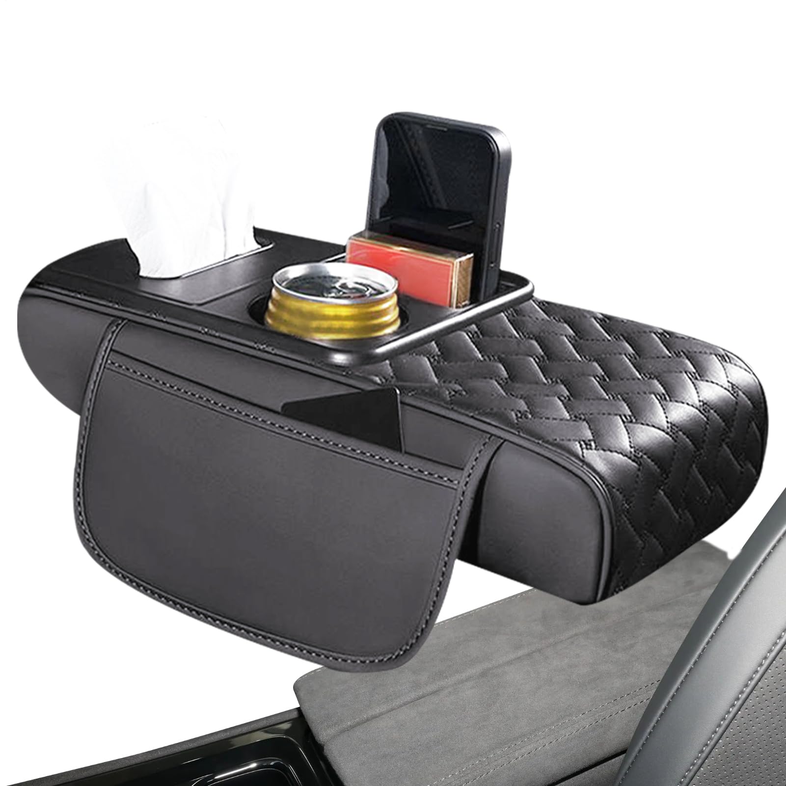 Waterproof Arm Rest Pad - Car Armrest Cover, Multifunctional Vehicle Accessory | Auto Booster Cushion Suitable for Trucks Interior Protection Comfort Support Center Console Organizer Driving Convenien