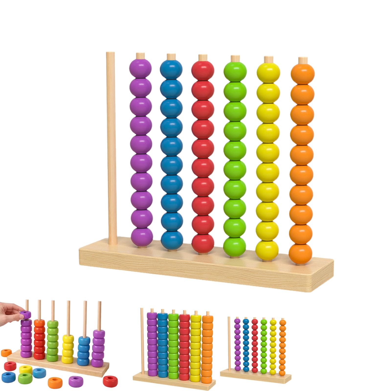 Color Stack Challenge Game for Adults, Fast-Paced Color Matching Stacking Puzzle Game for 2 Players, Pattern Match Ring Stack Tabletop Brain Teaser with Wooden Rack, Rings and Cards (M)