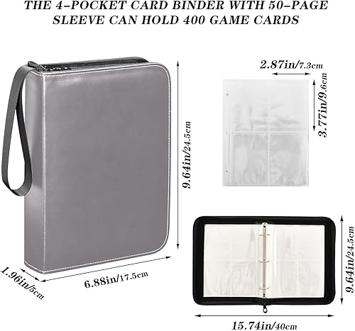 Miniatura 3 de Taupe Football Card Album Binder, Card Binder with 400 Slots, Ideal for Various Game Cards
