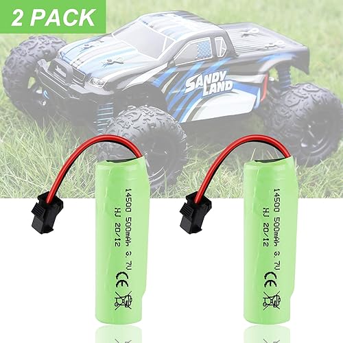 Miniatura 2 de FPVERA Batería de coche Rc – Paquete de 2 baterías de 500 mAh 3.7 V Li-ion recargable para doble cara RC Stunt Car RC Camiones pequeños RC barco