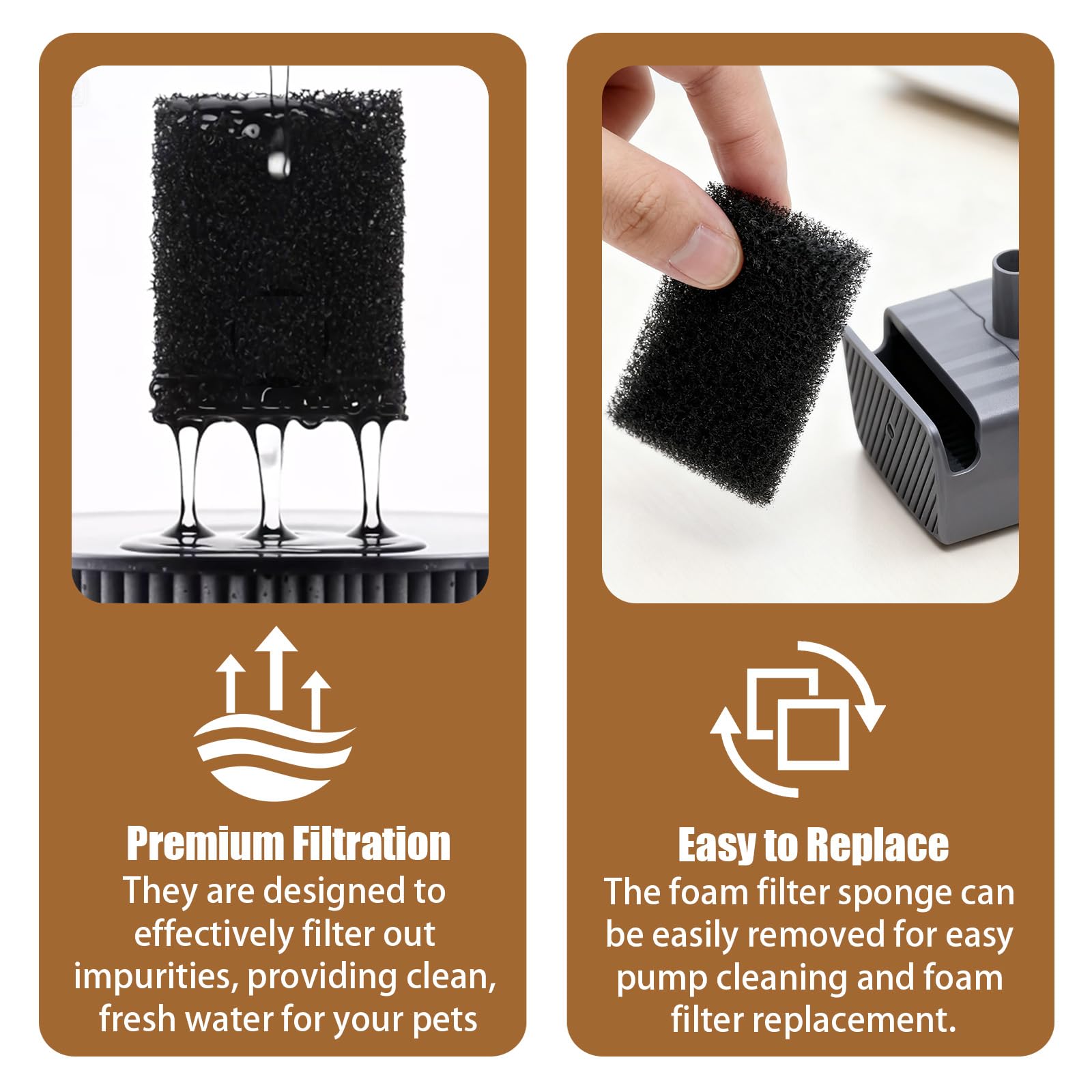 50PCS Foam Filters Replacement for Petkit Eversweet 3 Pro Pet Fountain Black Cat Sponge Water Filters Compatible with — view 5