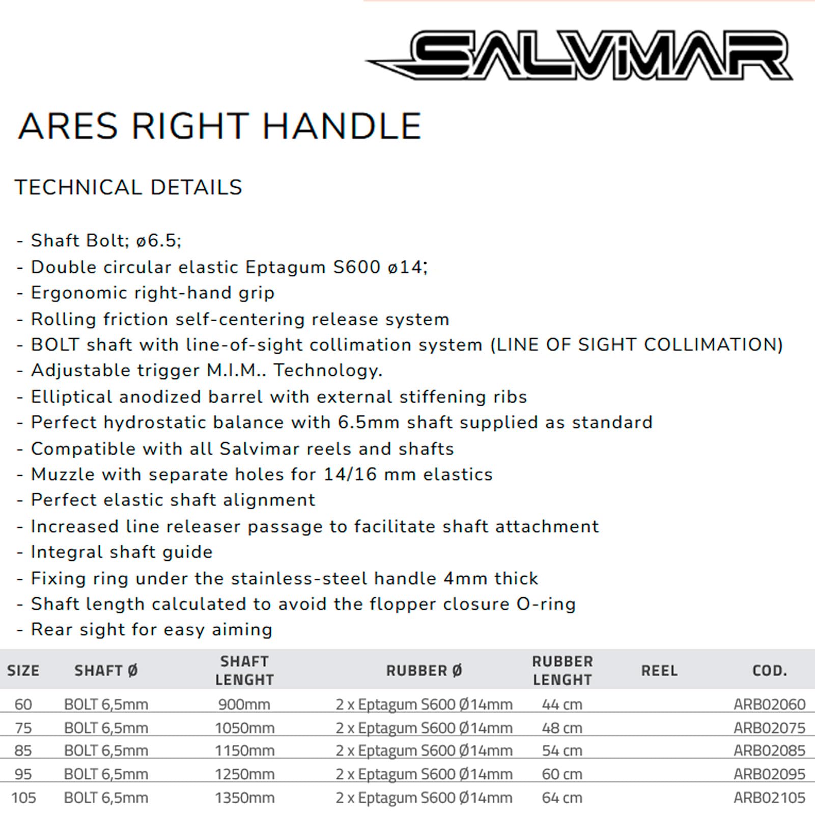 SALVIMAR Ares arbalete Unisex Adulto
