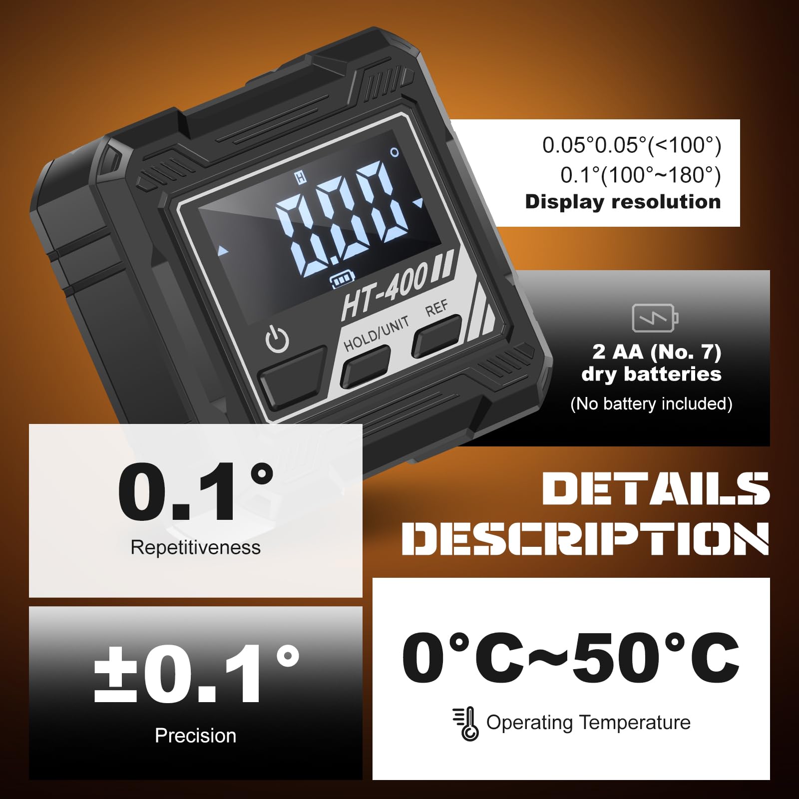 Goniometro digitale con base magnetica, livella digitale LCD, inclinometro digitale, falegnami, meccanici per la lavorazione del legno, riparazione auto, funzionamento di macchine utensili