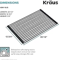 Vista 3 de Kraus Escurridor de platos enrollable sobre el fregadero de 20.5 pulgadas en negro azabache