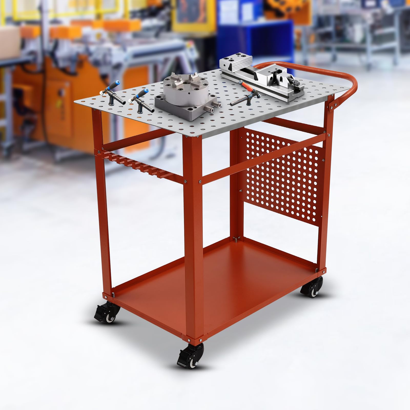 Mesa de soldadura, mesa de soldadura móvil, mesa de soldadura, banco de trabajo de acero al carbono, mesa de trabajo para soldadura, banco de trabajo móvil, mesa de soldadura