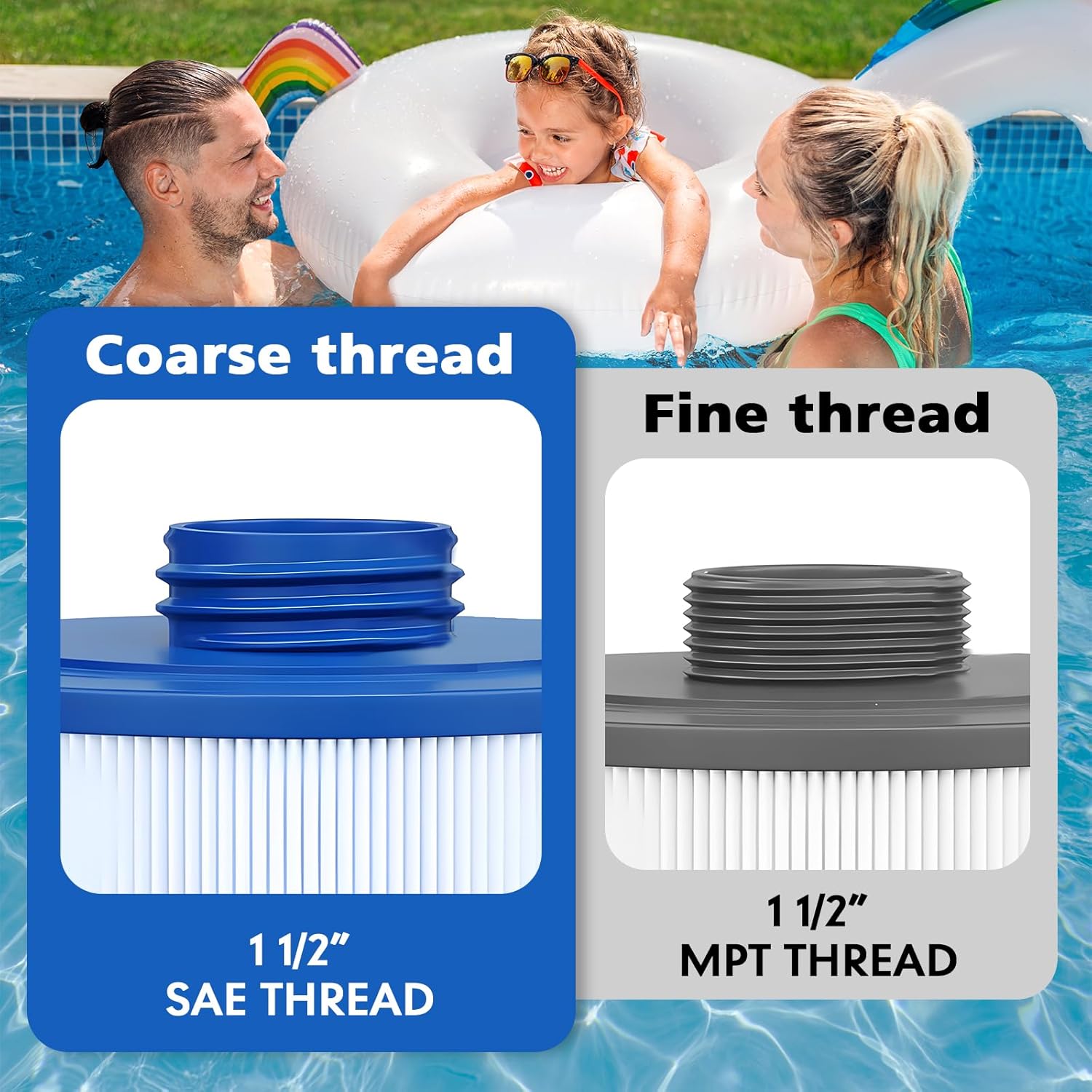 PWW50P3 Hot Tub Filter Cartridge 2 Pack Replacement 6CH-940, FC-0359, 817-0050, 25252, PWW50 Fits Pleatco, Unicel, Waterway Spas-6" Diameter, 8-1/4" Length, NSF 50 Certified. - Image 3