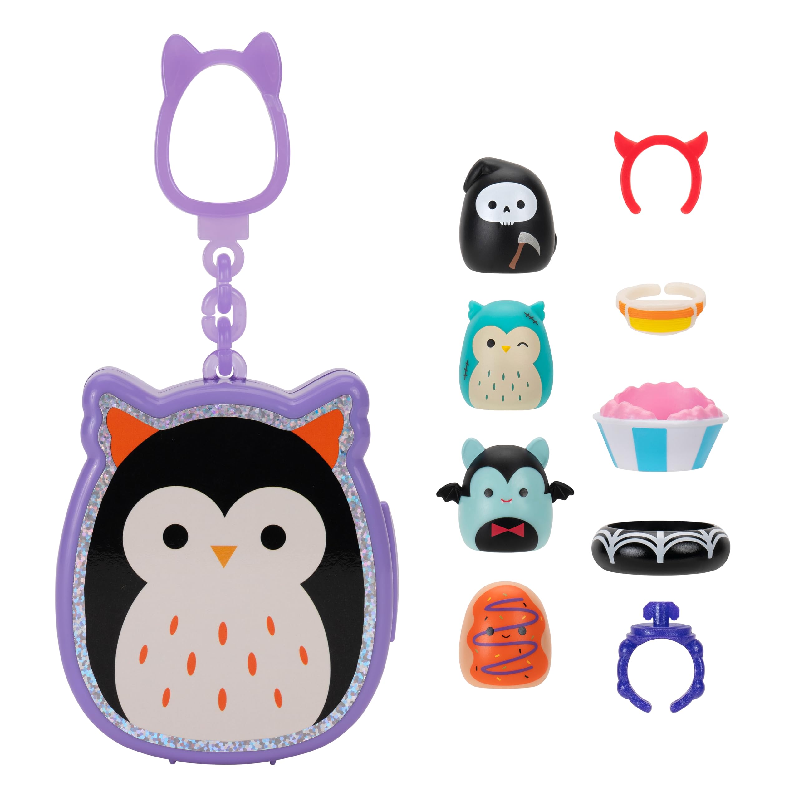 Squish A Longs Halloween 4 Pack Style 3 Owl Mini Plush Toy Gift