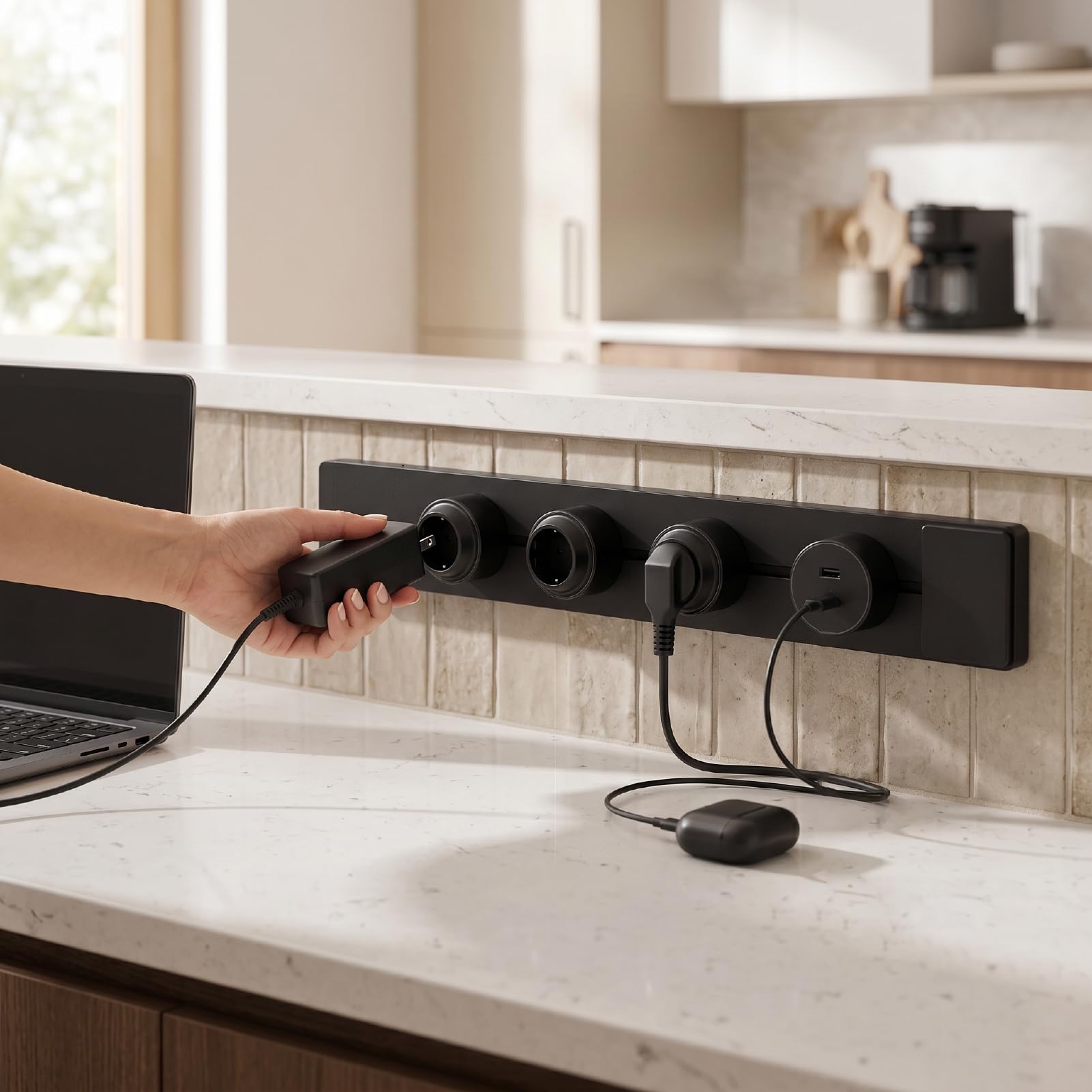Schimer Presa Power Track da 60 Cm, 3 Prese CA con USB A e C