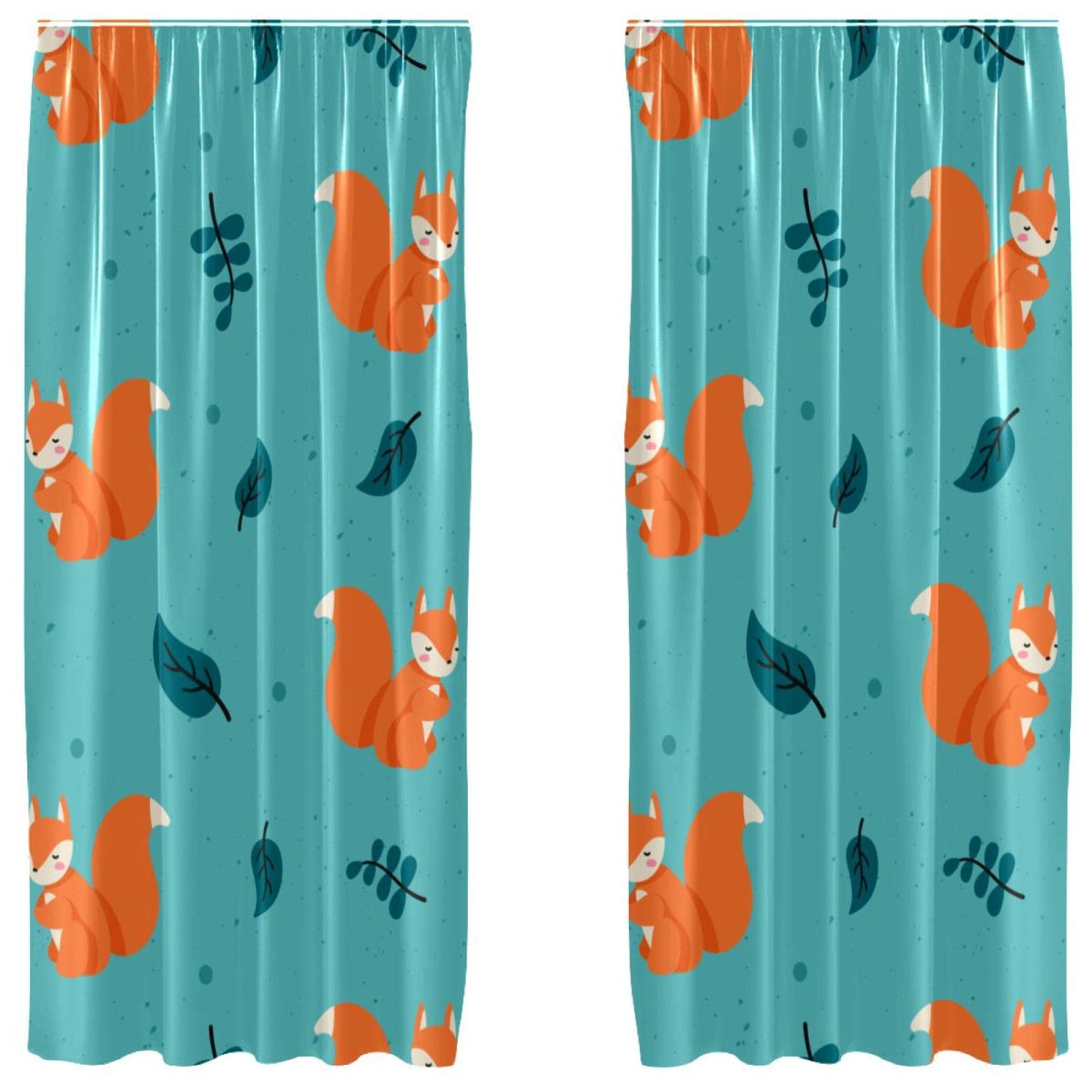Rideaux renard d'automne 139,7x213,4 cm rideau de salon et chambre lot de 2