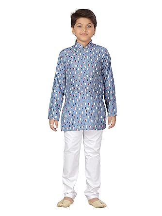 AJ Dezines Kids Cotton Printed Kurta Pyjama for Boys