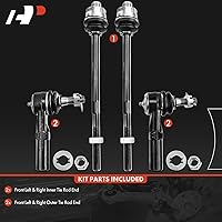 Vista 3 de A-Premium 4 kits de extremos de barra de acoplamiento frontal exterior e interior, compatibles con Chevrolet y GMC y Hummer - 2001-2019 - Silverado