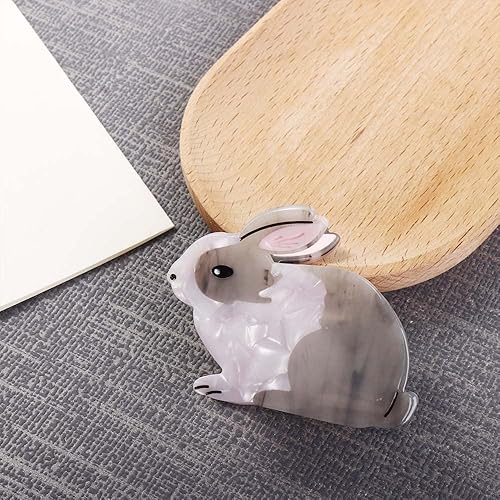 Miniatura 6 de Pinza para el pelo con forma de animal de conejo, pinza para el pelo de acetato vintage para mujer, clip de tiburón para la cabeza, accesorios para
