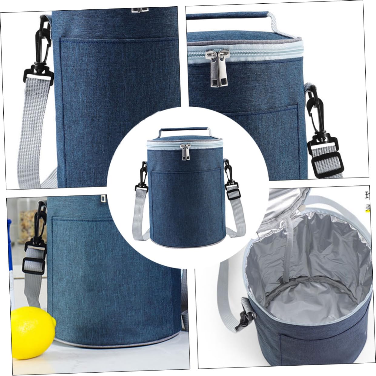 Tragbare Thermotasche aus Oxford Gewebe, Marineblau