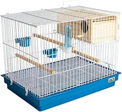 Criadeira Para Calopsita Pássaro Gaiola Completa Grande (Azul)