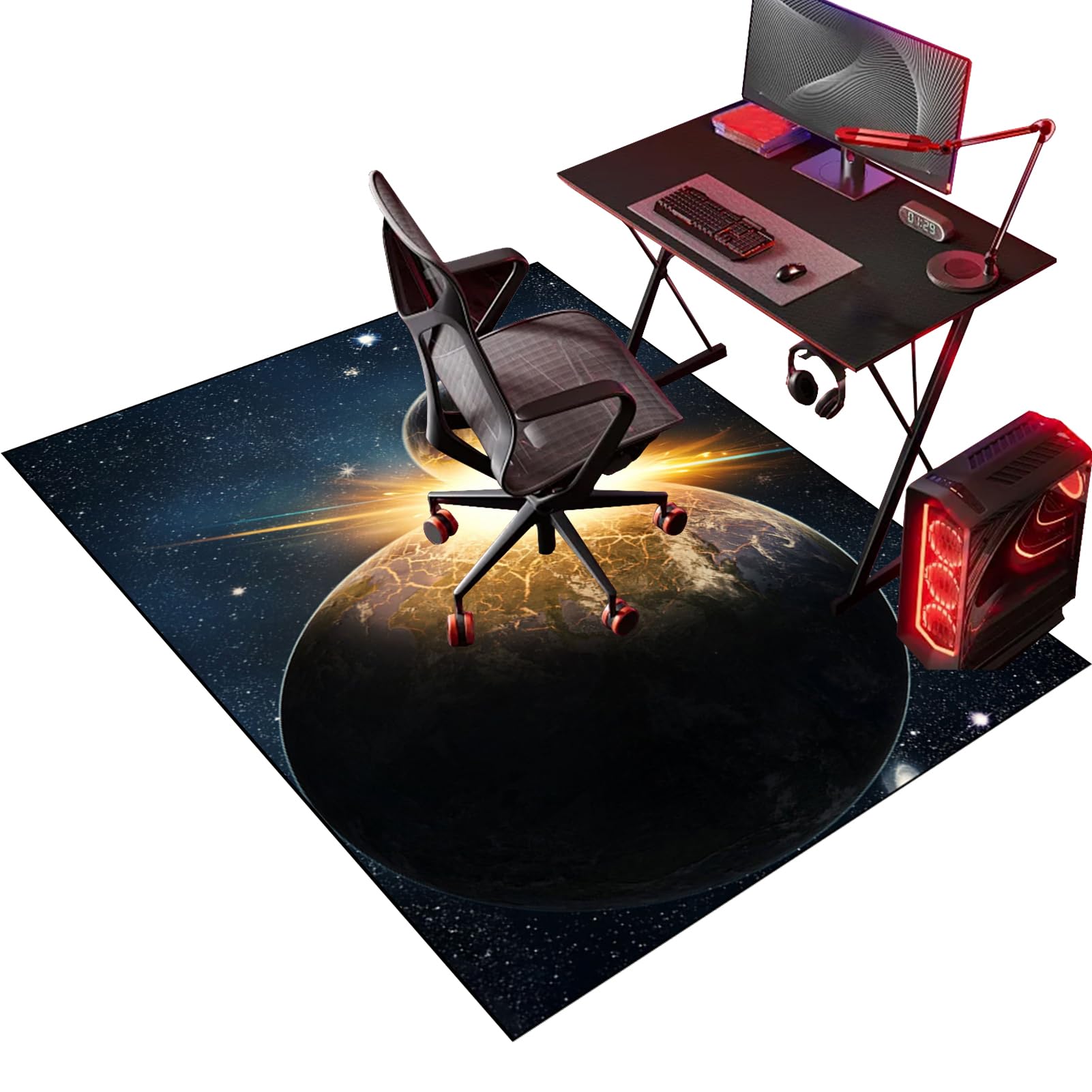 Lxsdgvzd B-113 Gaming Chair Mat For Hardwood Floors, Office Chair Floor Protector Mat Rug, Computer Desk Chair Mat, Non-Slip Wood/Tile Floor Protector 90 X 140 Cm, Rolling Chair Mat For Office & Gaming Chairs