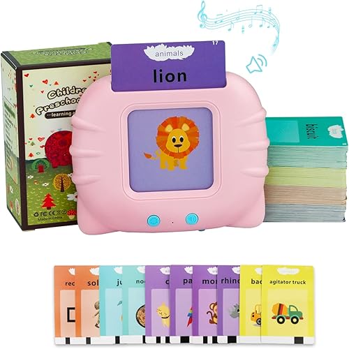 Tarjetas didácticas parlantes para niños pequeños de 3 a 6 años, juguetes con 224 palabras visuales, juguetes sensoriales Montessori, juguetes de