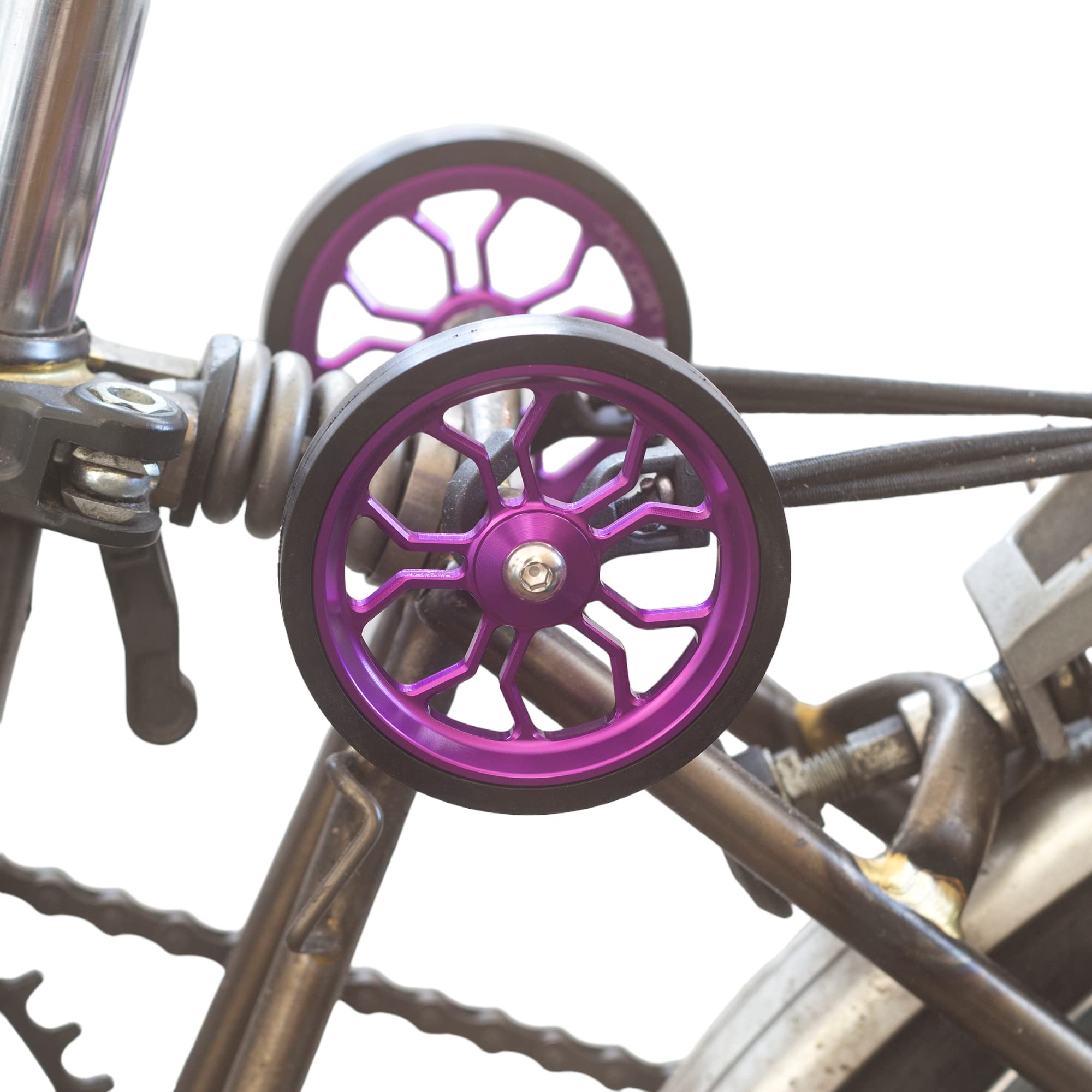 Große 82 mm breite Räder für Brompton Klapprad in Pink Sport & Freizeit