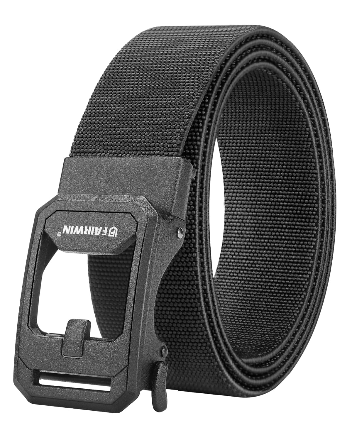 FAIRWIN Mens Ratchet Belt Nylon Web Golf Work Belts with Quick-Release Automatic Buckle Adjustable Casual Belt for Jeans