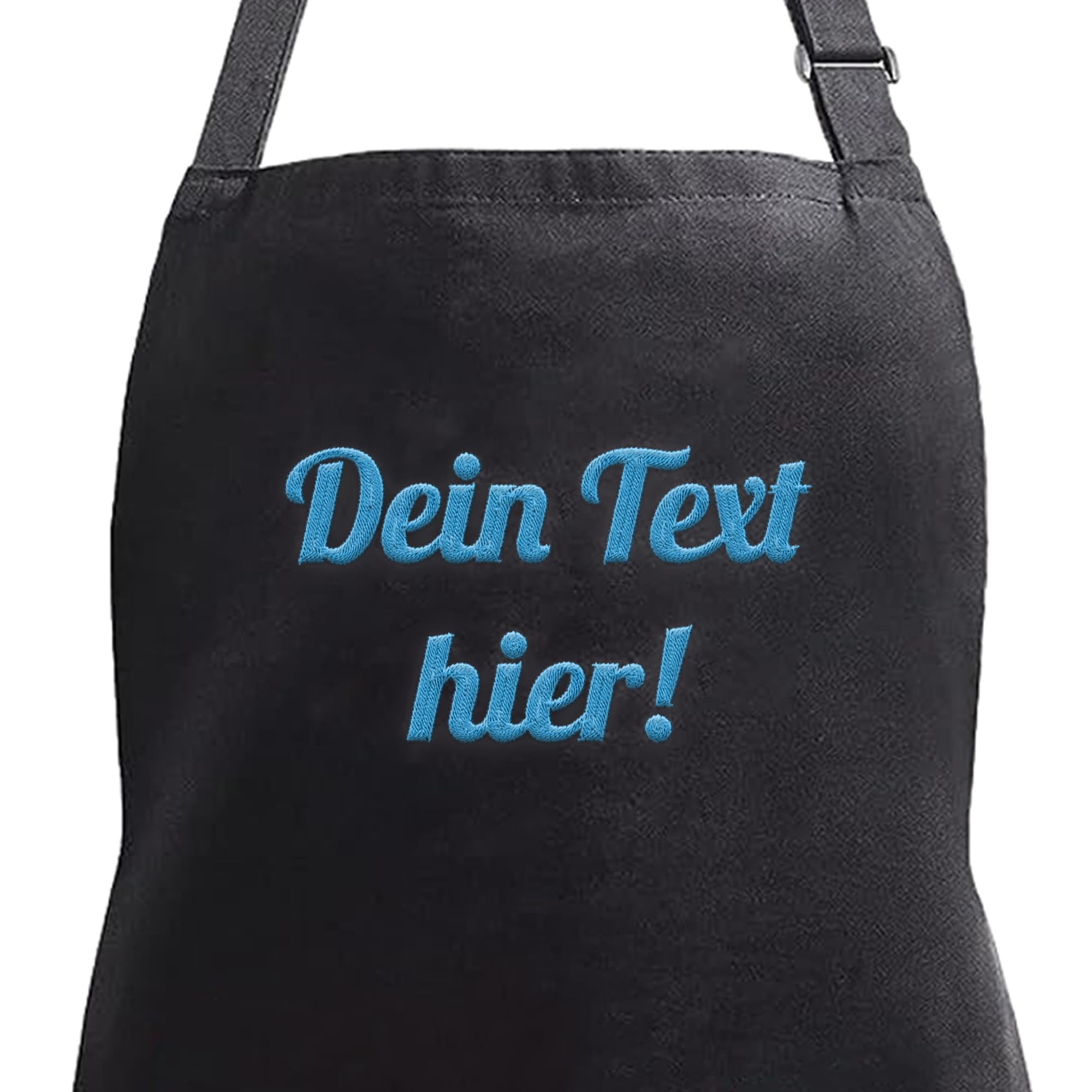 Personalisierte Schürze bestickt - 100% Baumwolle - Schürze für Männer & Frauen, verstellbar mit Taschen, ideal als Geschenk - für den Hausgebrauch, Chefköche, Restaurants und Grillpartys (Schwarz)