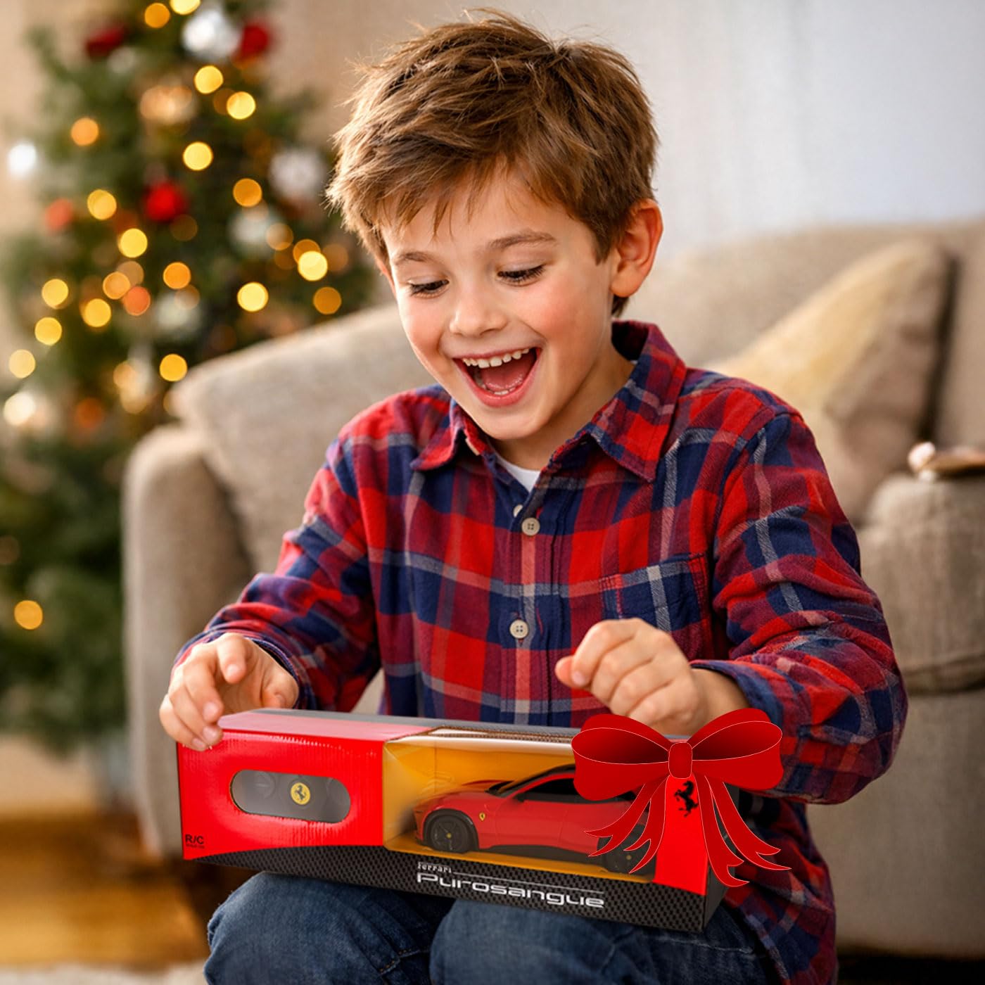 JAMARA Ferrari Purosangue 402255 1:24 2,4 GHz, auto radiocomandata per bambini, auto giocattolo con telecomando, modello auto, regalo per bambini, verniciatura fedele
