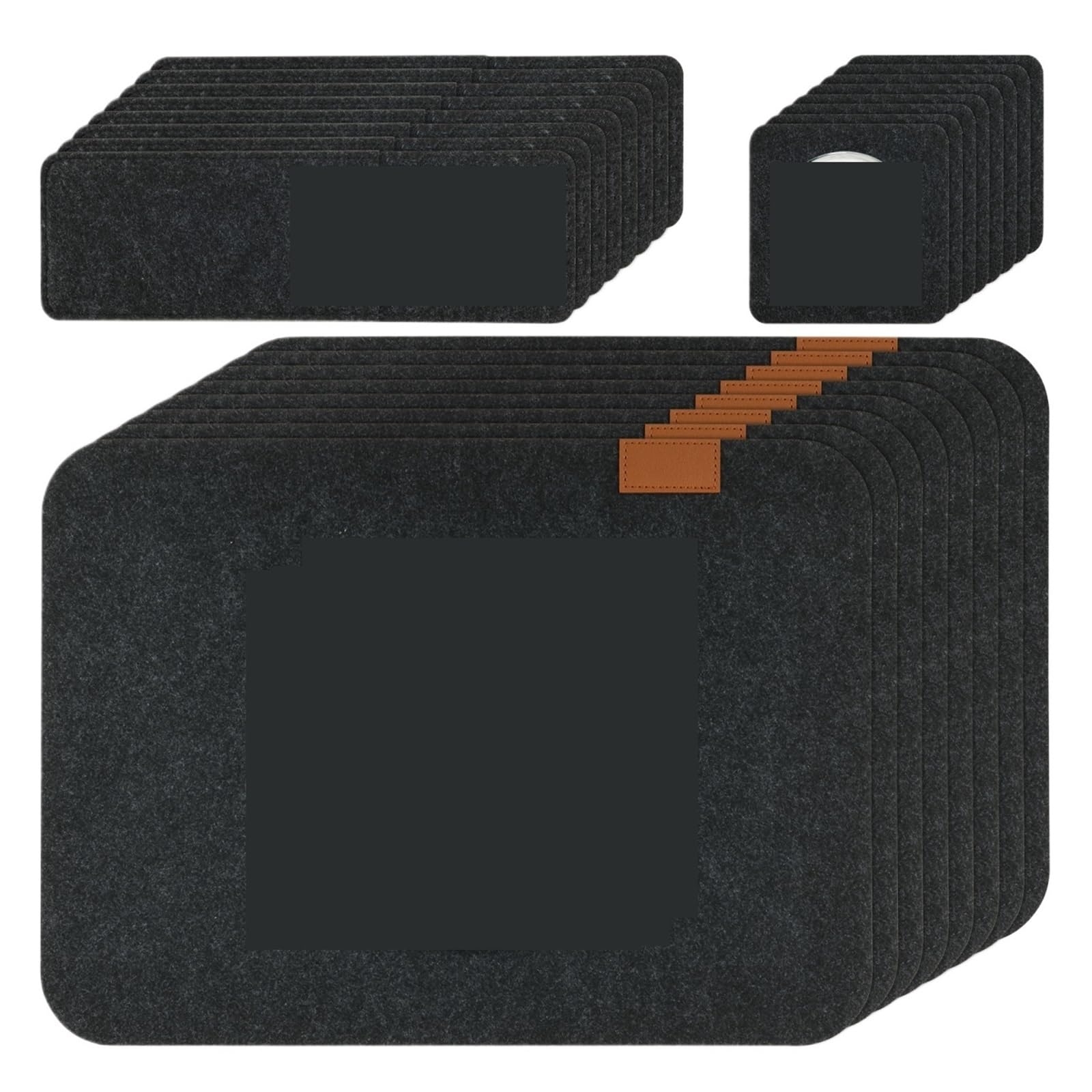 Table Mats 8PCS Washable Felt Place Mats Coasters Cutlery Bags Dining Table