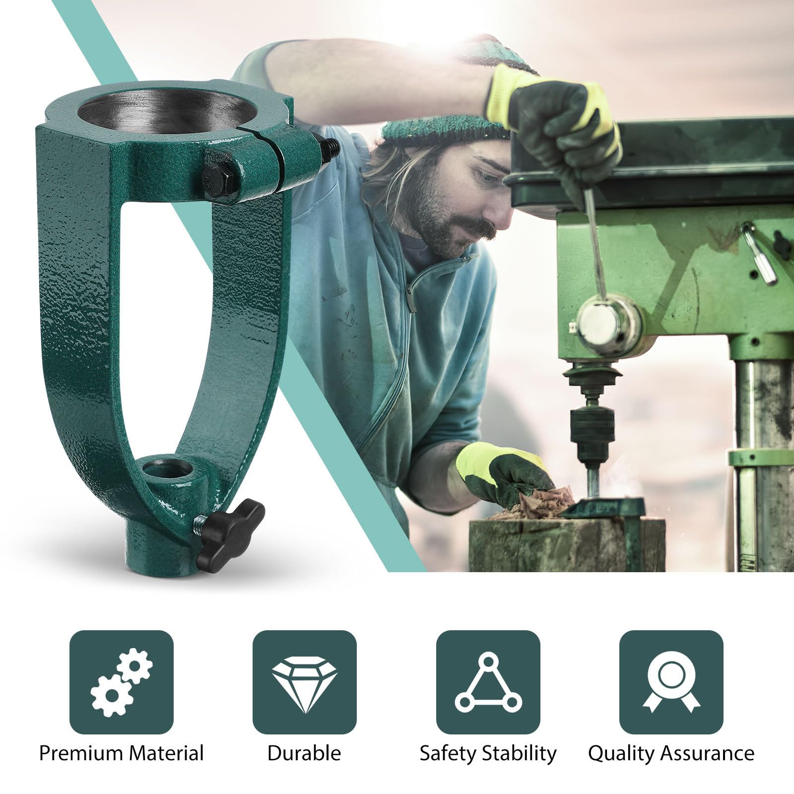 Convertidor de Mortaja para Taladro de Banco Accesorio de Hierro para Brocas Cuadradas Herramienta de Carpintería Fácil de Instalar y Resistente al Desgaste