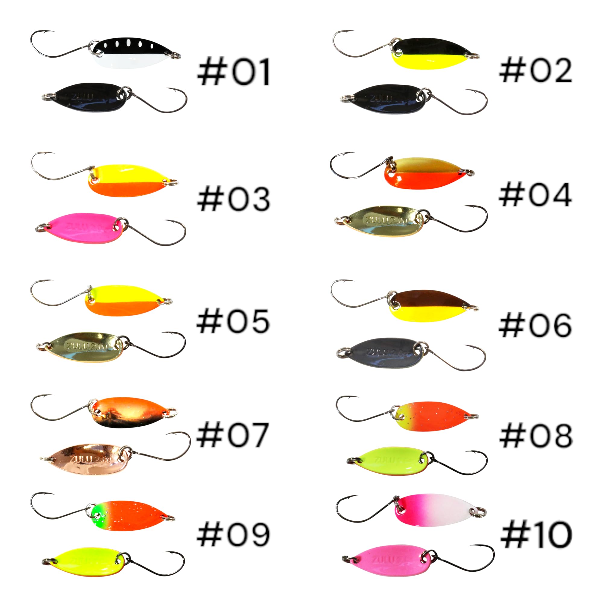 Mini pesce persico e trota Spoon Zulu 2 g 23 mm – esca per trota & pesce persico con gancio da pesca – freccia trota & pesce predatore – esca sportiva – esca artificiale – wobbler – accessori