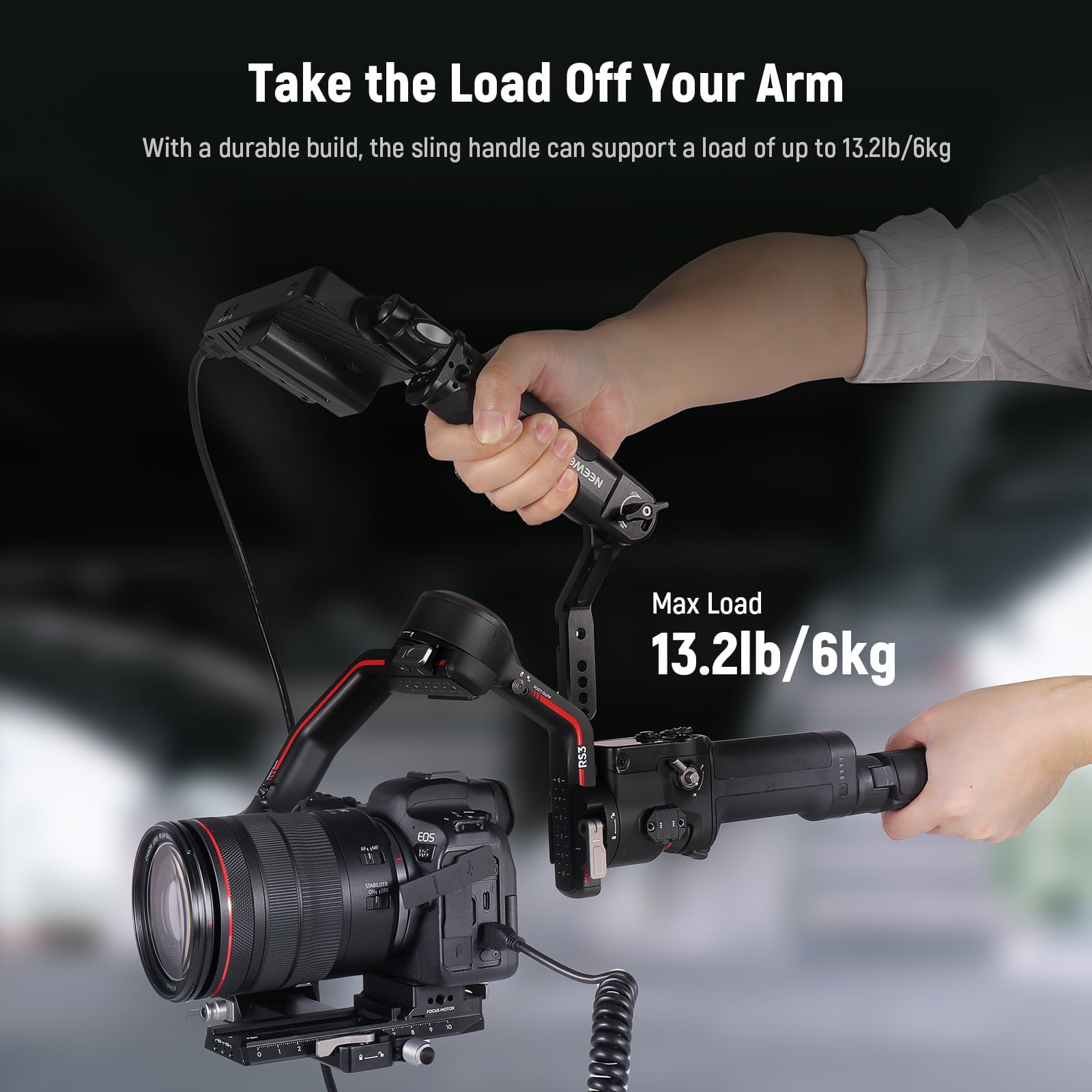 NEEWER Impugnatura Regolabile Tracolla per Gimbal, Guida NATO, Compatibile con DJI RS4, RS4 Pro, RS3, RS3 Pro, RS3 Mini, RS2, RSC2, Ronin-S e Ronin-SC per Riprese a Bassa Angolazione, Max 13,2lb, ST49