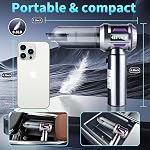 Cordless Car Vacuum Cleaner Handheld Powerful 26000Pa Brushless Motor 7 in 1 High Power Mini Portable Rechargeable Hand Held Air Duster/Blower for Pet Vehicle Home Office