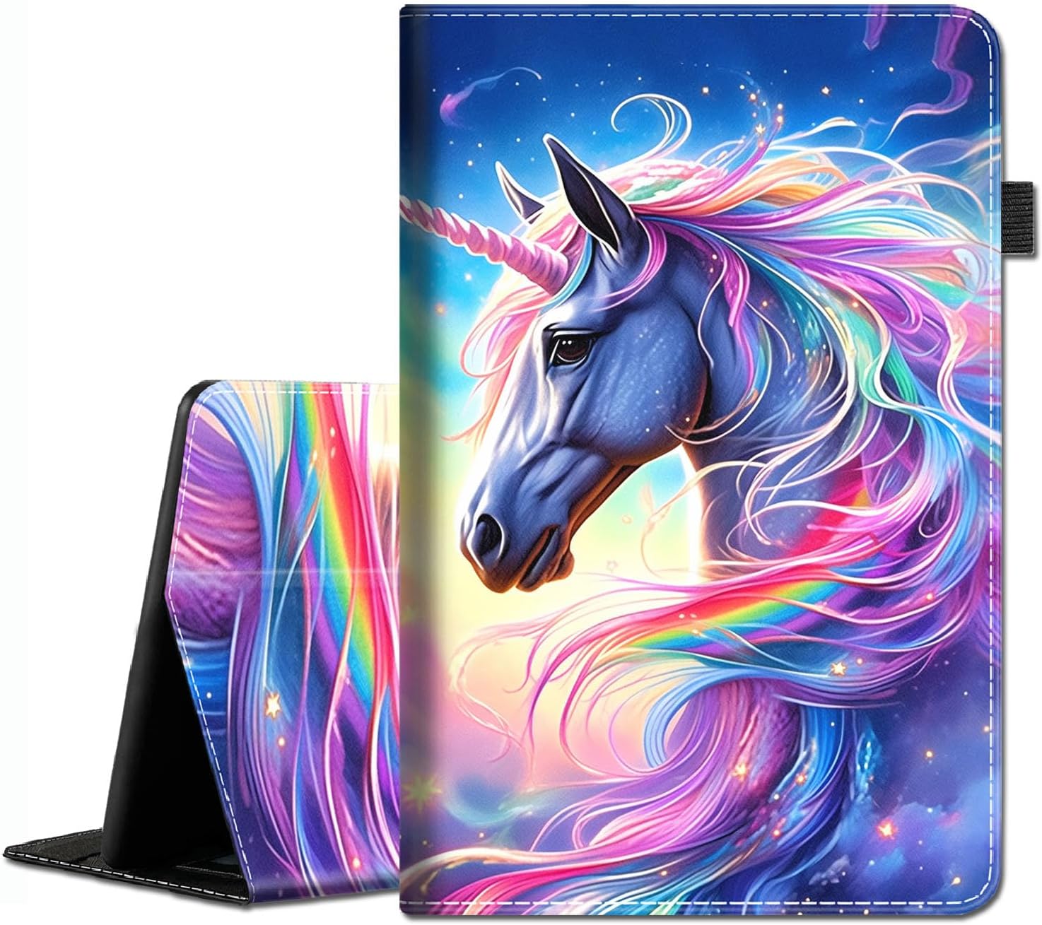Case for All-New Amazon Fire HD 10 and 10 Plus Tablet (13th/11th Generation, 2023/2021 Release) 10.1" - Slim Fit Standing Cover with Auto Sleep/Wake，Colorful Horses