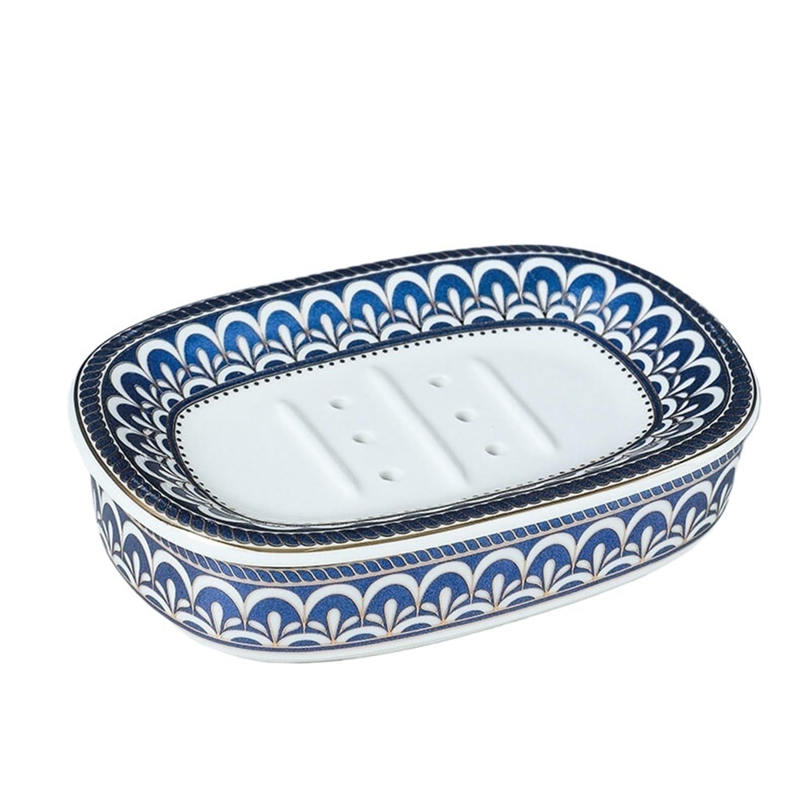 Jfnklfg Color5 Ceramic Soap Dish Double Layer Soap Holder