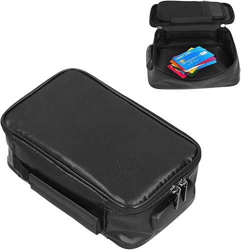 Zerodis Caja de archivos ignífuga con cerradura, caja de almacenamiento de archivos, caja de archivos portátil, gabinete de archivos para oficina en