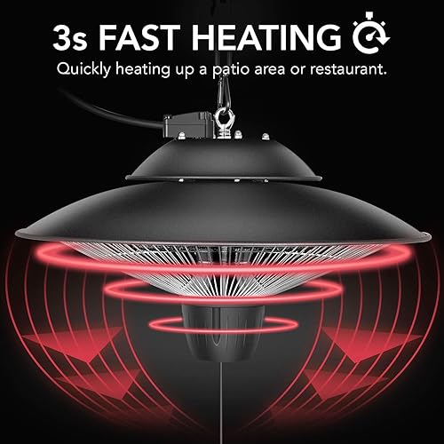 Vista 10 de Simple Deluxe Ventilador calentador eléctrico para invernadero, tienda de cultivo, lugar de trabajo, protección contra sobrecalentamiento
