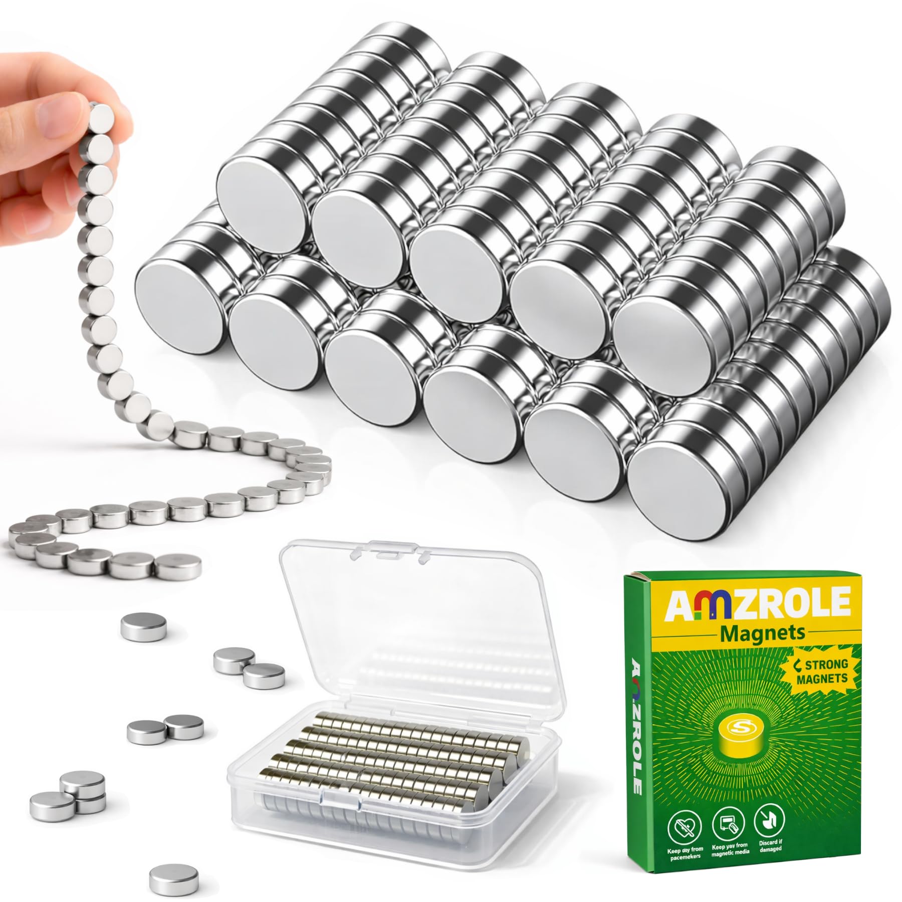 110 Stück Mini Neodym-Magnete,8X3mm Runde Starkmagnete mit starker Haftkraft – Ideal für Magnettafel, Whiteboard, Kühlschrank und Handwerk