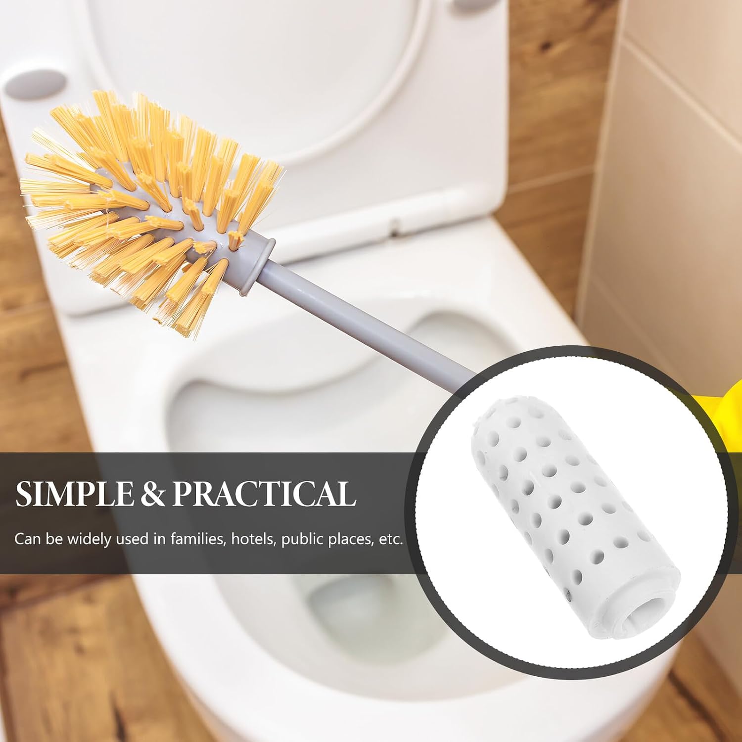 6pcs Toilet Brush Bristle Attachments ABS Replacement Parts for Cleaning image 3