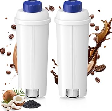 DLSC002 Water Filter for DeLonghi Fully Automatic Coffee Machine - Water Purification Cartridge Filter Maintenance - ECAM Series, Dinamica, Cappuccino System, Magnifica, ETAM Autentica, Esam | Dynamica / Cappuccino System / Magnifica / Autentica / Etham Replacement