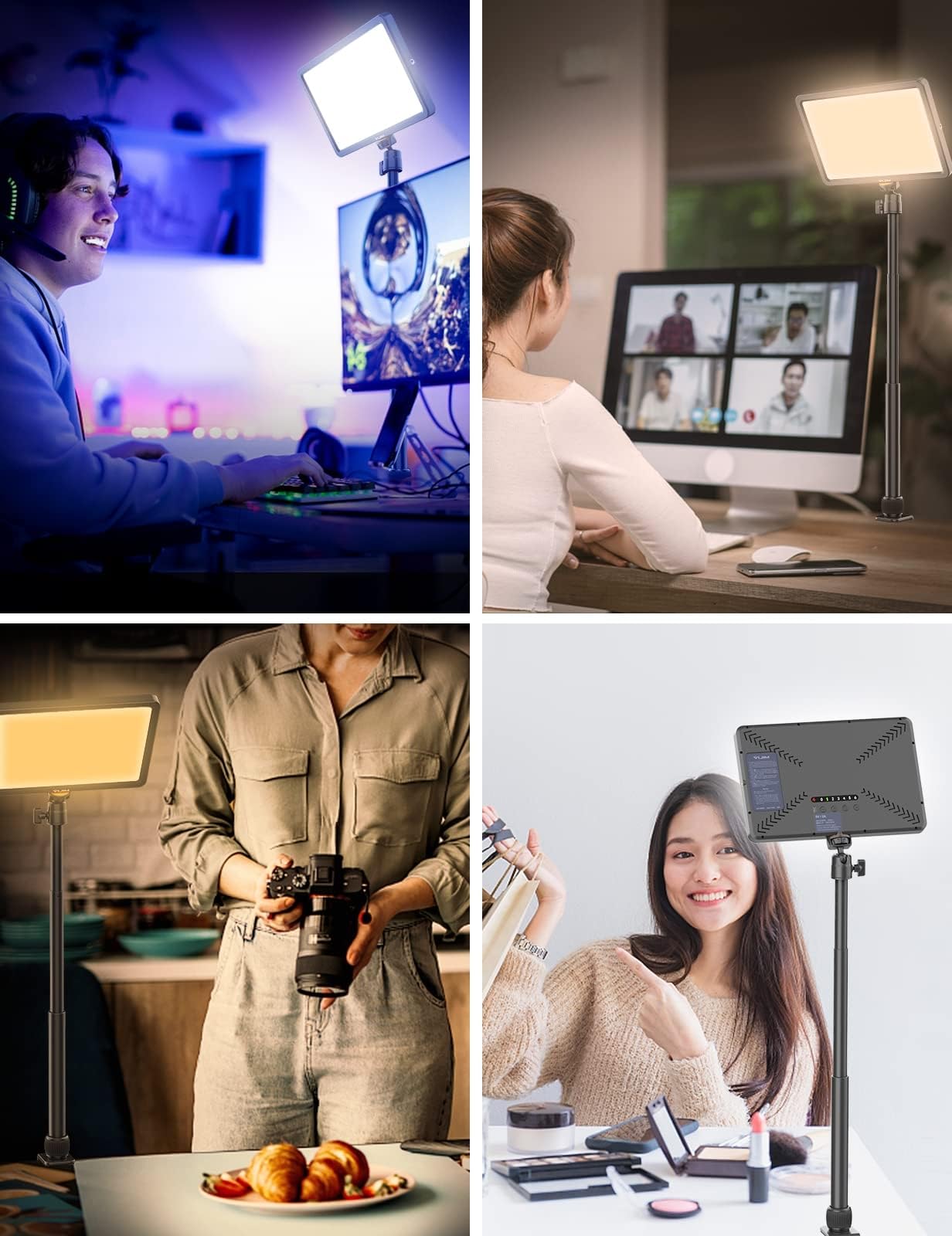 Luz de vídeo LED ULANZI K20 Key Light, Panel LED Profesional para Estudio con 600 lúmenes y 10W, Luz de vídeo de 11" regulable (2500K-9000K), para Youtube/Transmisión en Directo