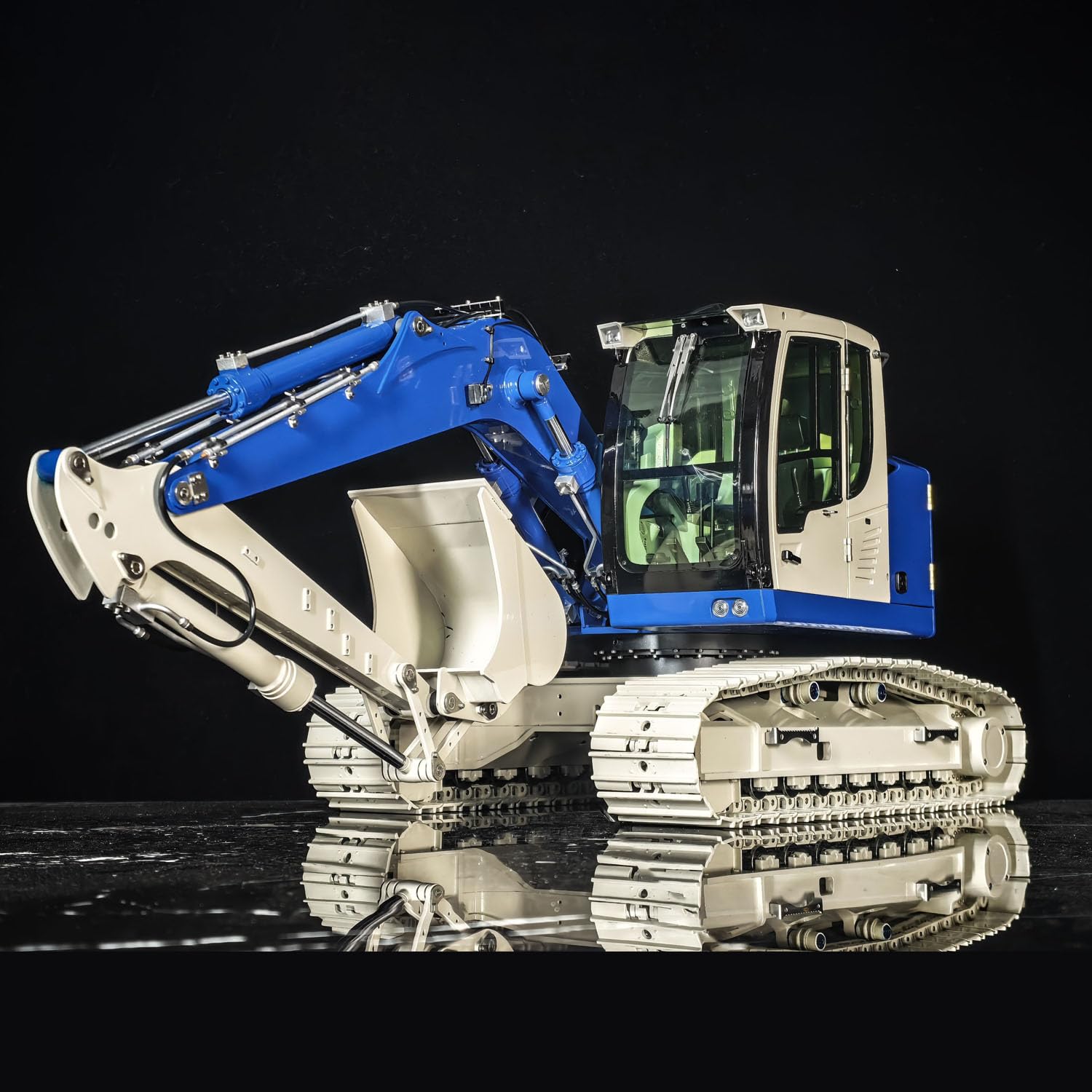 wheelfun 1/14 Metall 2Arme RC-Hydraulik-Kettenbagger JDM-208 R920 Funkgesteuerter Bagger Baumaschine Sound System Batterie