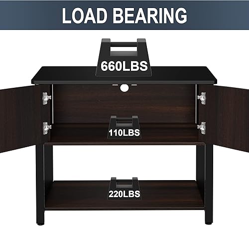 Miniatura 6 de GDLF Soporte de metal para acuario con gabinete para almacenamiento de accesorios de pecera, acuario de 40 galones, tanque de tortuga, terrarios