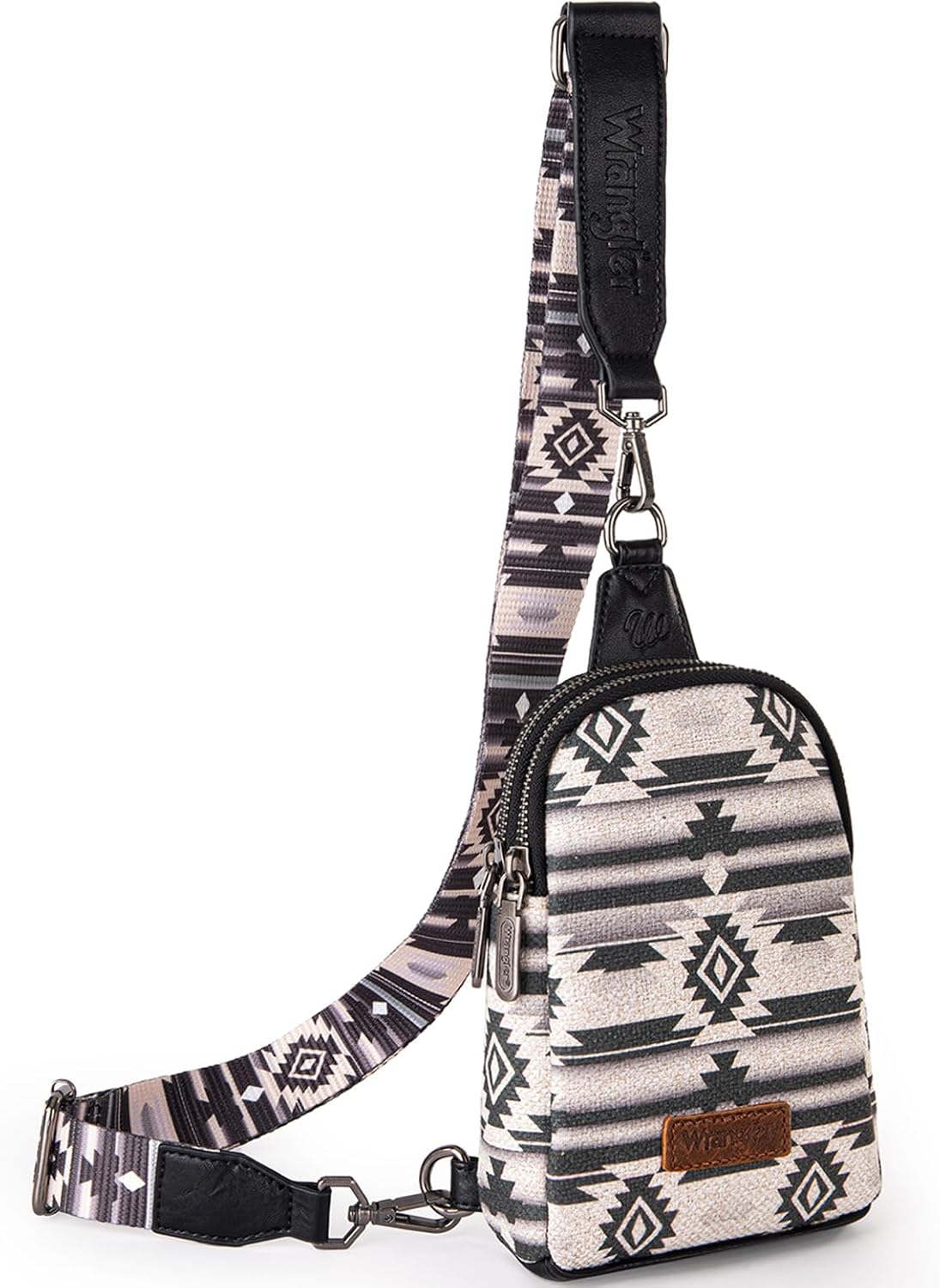 Wrangler Small Sling Bag for Women, Leather Crossbody Bags Cross Body Purse Fanny Packs with Adjustable Strap for Gift