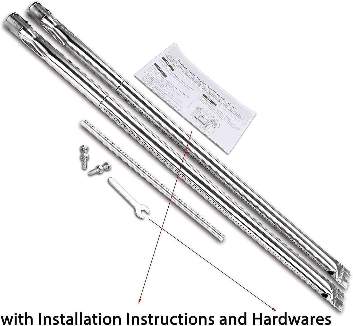 Uniflasy 15" Cooking Grate and 27" Grill Burner Tubes for Weber Spirit 200 Series, Grill Parts Kit for Weber E-200, E-210, S-200, S-210 with Side Control, Spirit 500, Genesis Silver A, 7522 7507