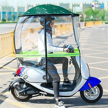Bike cover Motorcycle rain cover,Universal Fully enclosed Motorcycle Sun Visor Shade Tent Umbrella WindshieldCanopy Motorbike Roof Motor Bicycle Mobility Scooter Sunshade Rain Cover,Green,B