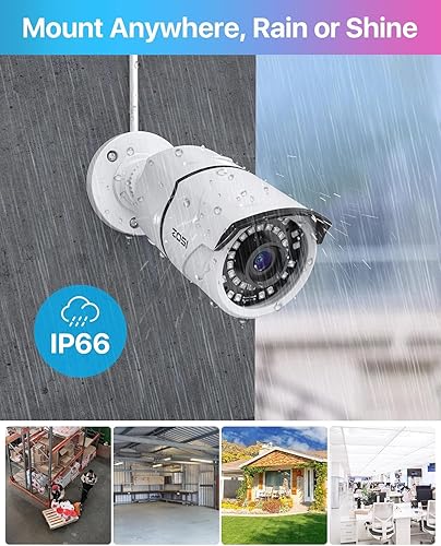 Miniatura 4 de ZOSI Sistema de cámara de seguridad para el hogar PoE de 8 canales 4K, 8 puertos, NVR de 8 canales y 8 MP con disco duro de 2 TB, 4 cámaras IP PoE